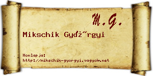 Mikschik Györgyi névjegykártya